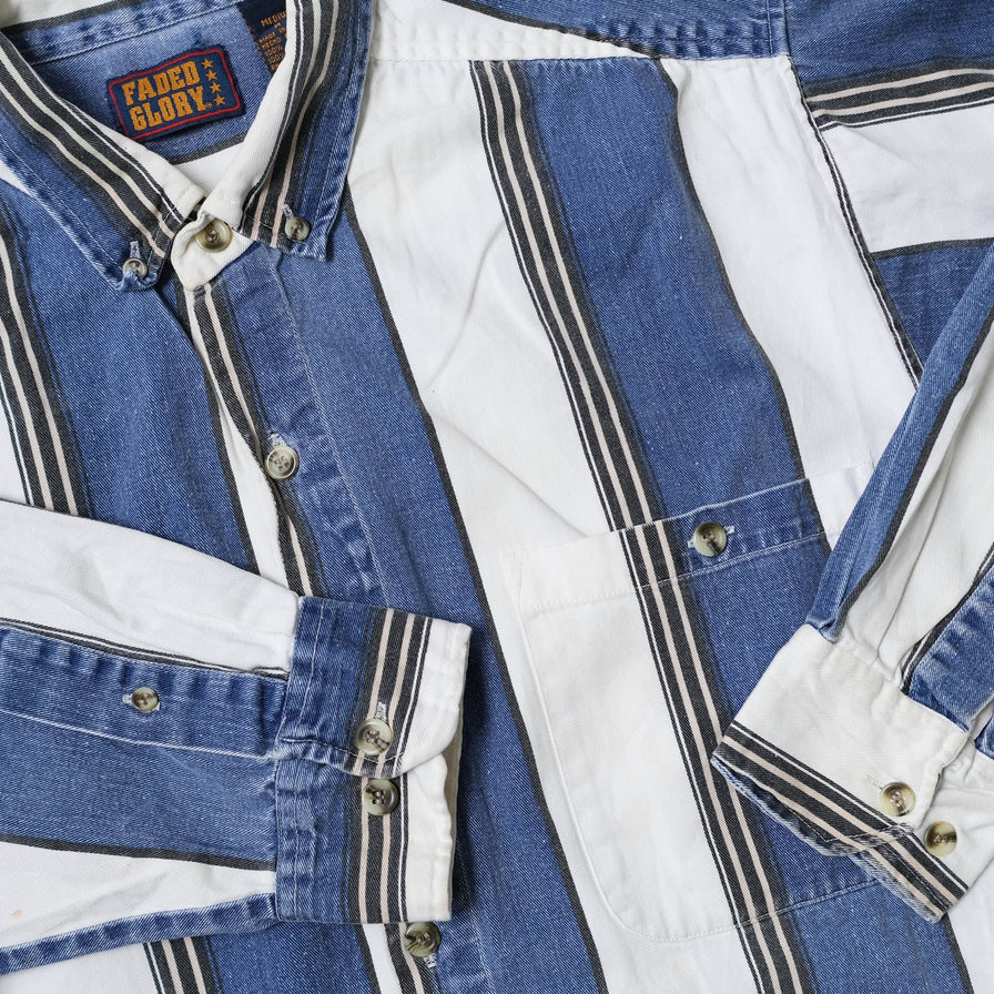 Vintage Vertical Striped Shirt Medium