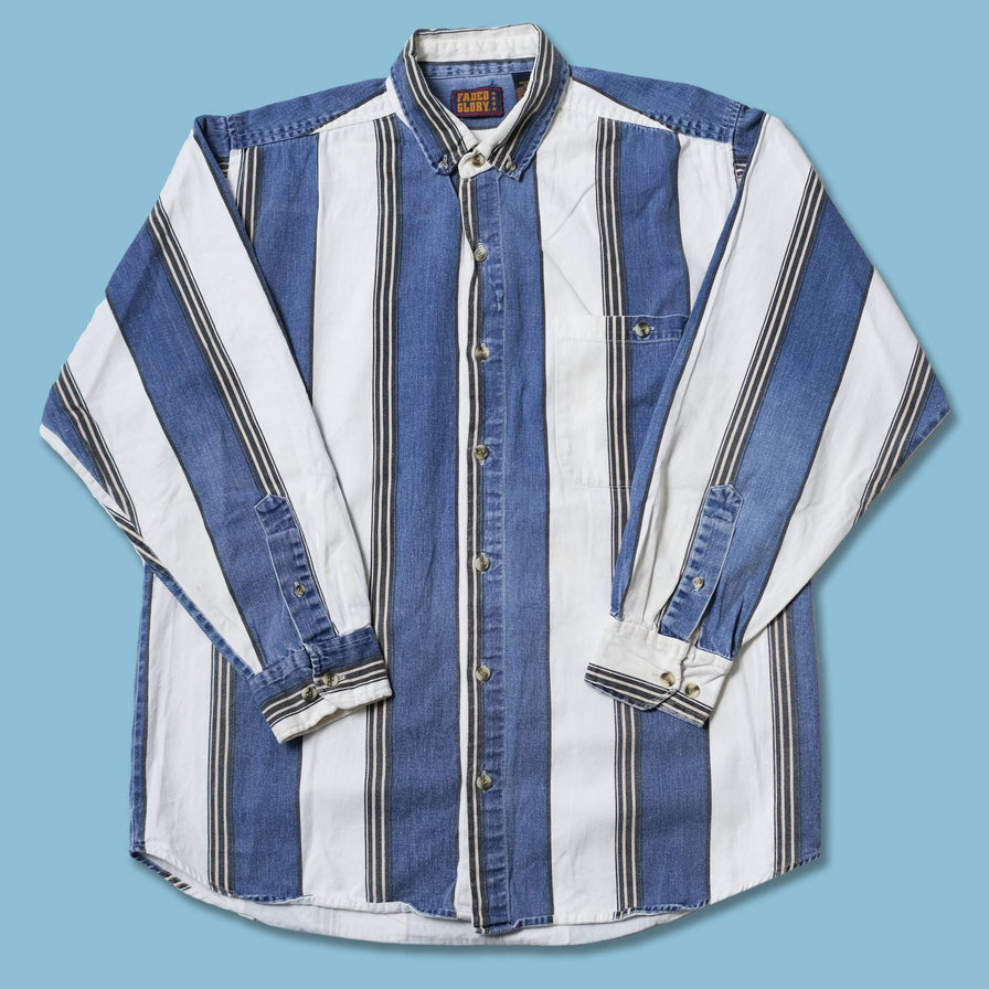 Vintage Vertical Striped Shirt Medium