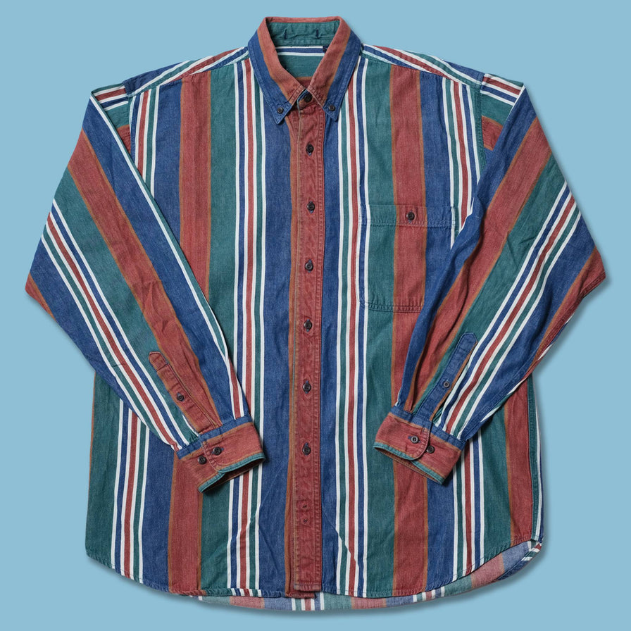 Vintage Vertical Striped Shirt XLarge