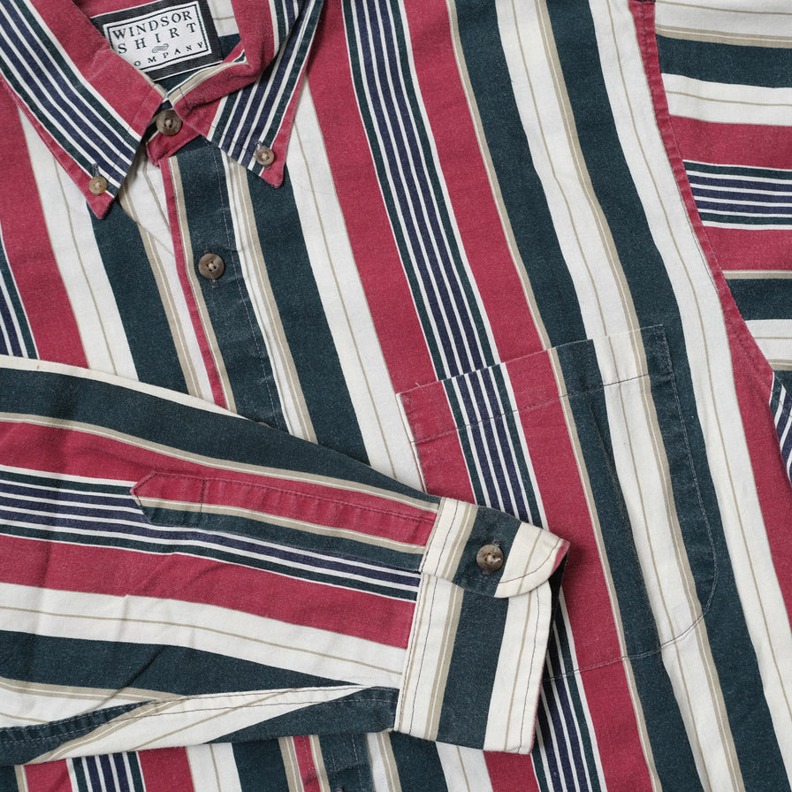 Vintage Vertical Striped Shirt Medium