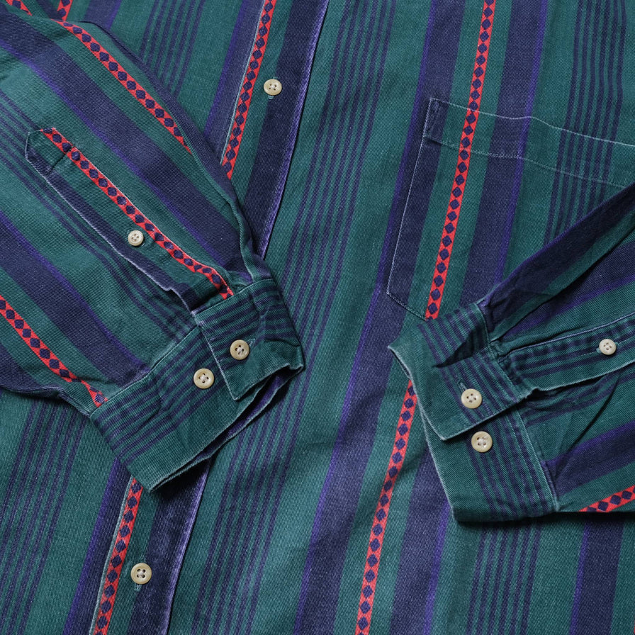 Vintage Vertical Striped Shirt XLarge