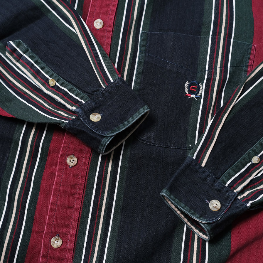 Vintage Vertical Striped Shirt Large