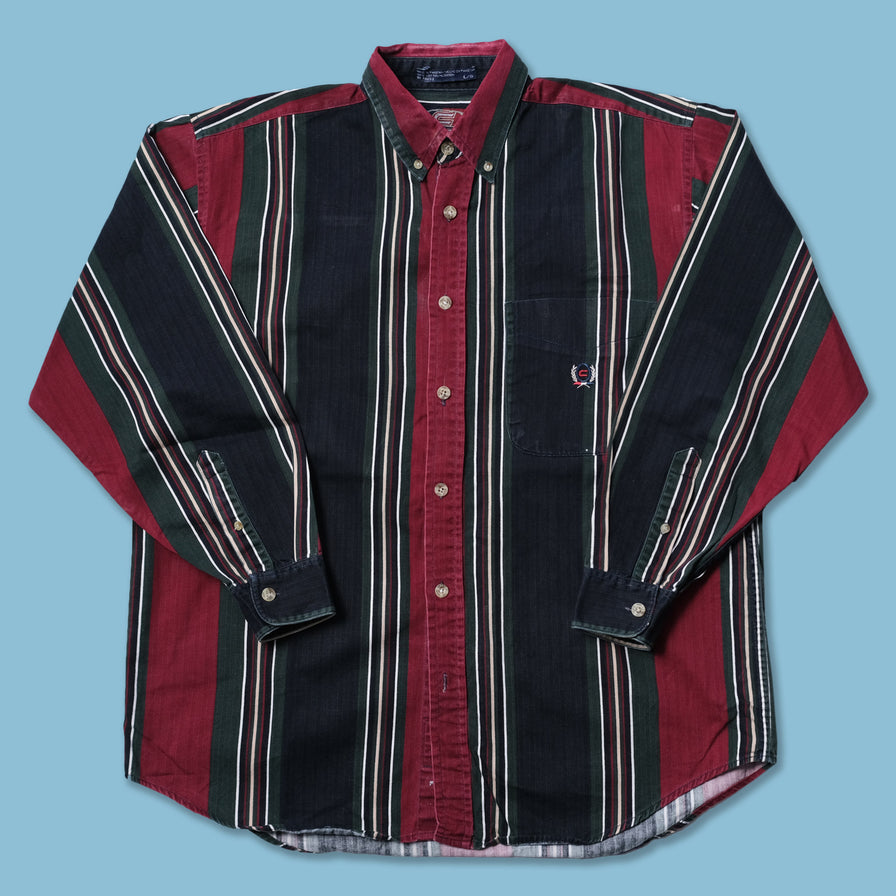 Vintage Vertical Striped Shirt Large
