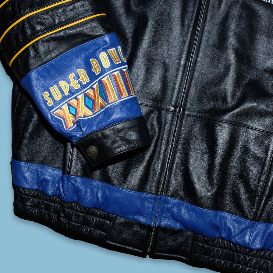 Vintage Super Bowl 1999 Miami Leather Jacket Large / XLarge - Double Double Vintage