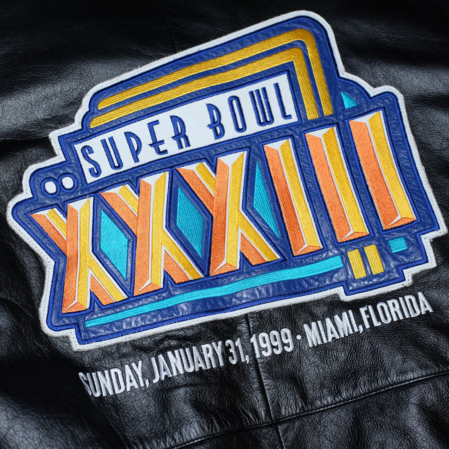 Vintage Super Bowl 1999 Miami Leather Jacket Large / XLarge - Double Double Vintage