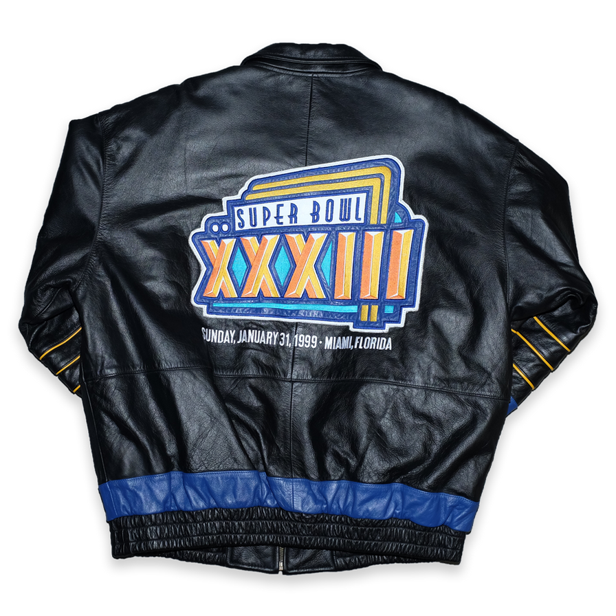 Vintage Super Bowl 1999 Miami Leather Jacket Large / XLarge - Double Double Vintage