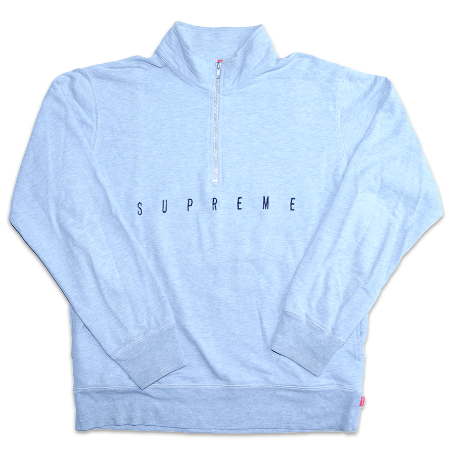 Supreme Half-Zip Warm Up Sweater - Blue Sweaters, Clothing - WSPME27527