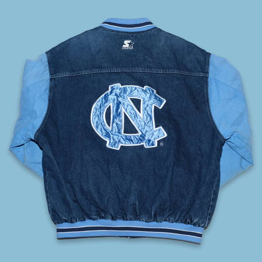 Vintage Starter UNC Denim College Jacket Large