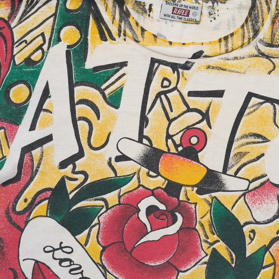 Vintage Tattoo All Over Print T-Shirt XLarge