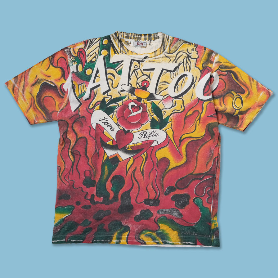 Vintage Tattoo All Over Print T-Shirt XLarge