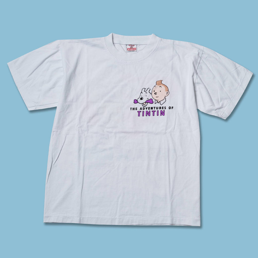 Vintage Tin Tin Blue Lotus T-Shirt Medium