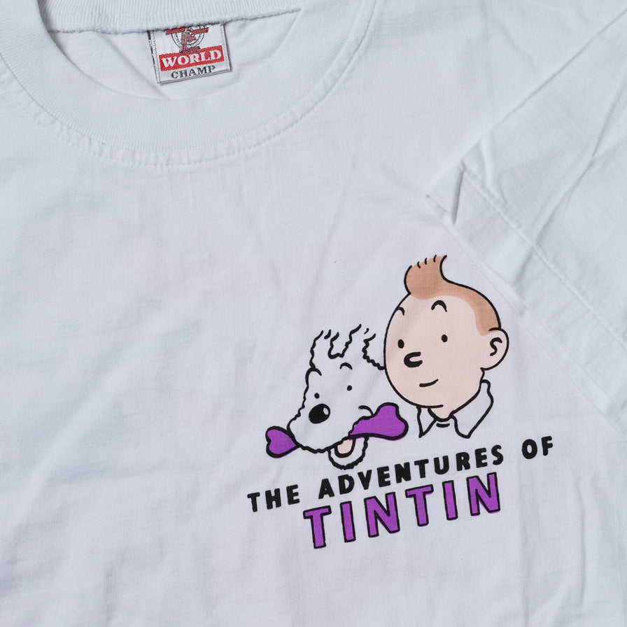 Vintage Tin Tin Blue Lotus T-Shirt Medium