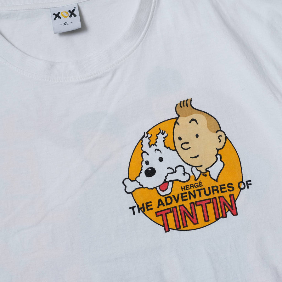 Vintage Tin Tin Lotus Blue T-Shirt XLarge