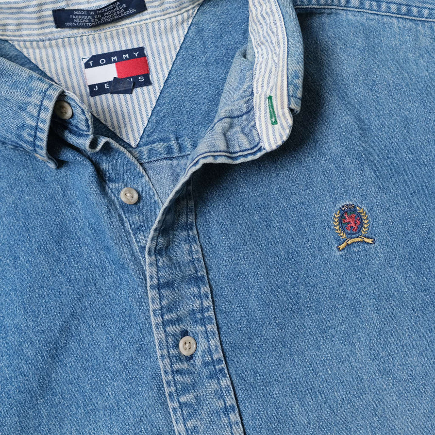 Vintage Tommy Hilfiger Crest Denim Shirt Large