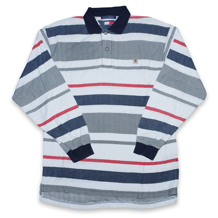 Vintage Tommy Hilfiger Crest Long Polo Medium - Double Double Vintage