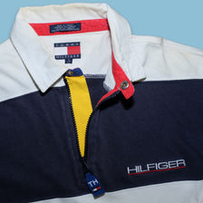 Vintage Tommy Hilfiger Striped Q-Zip Polo Small - Double Double Vintage