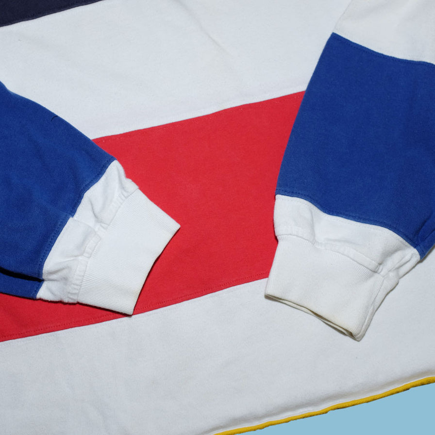 Vintage Tommy Hilfiger Striped Q-Zip Polo Small - Double Double Vintage