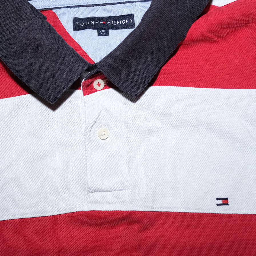 Tommy Hilfiger Striped Polo XXLarge Double Double Vintage