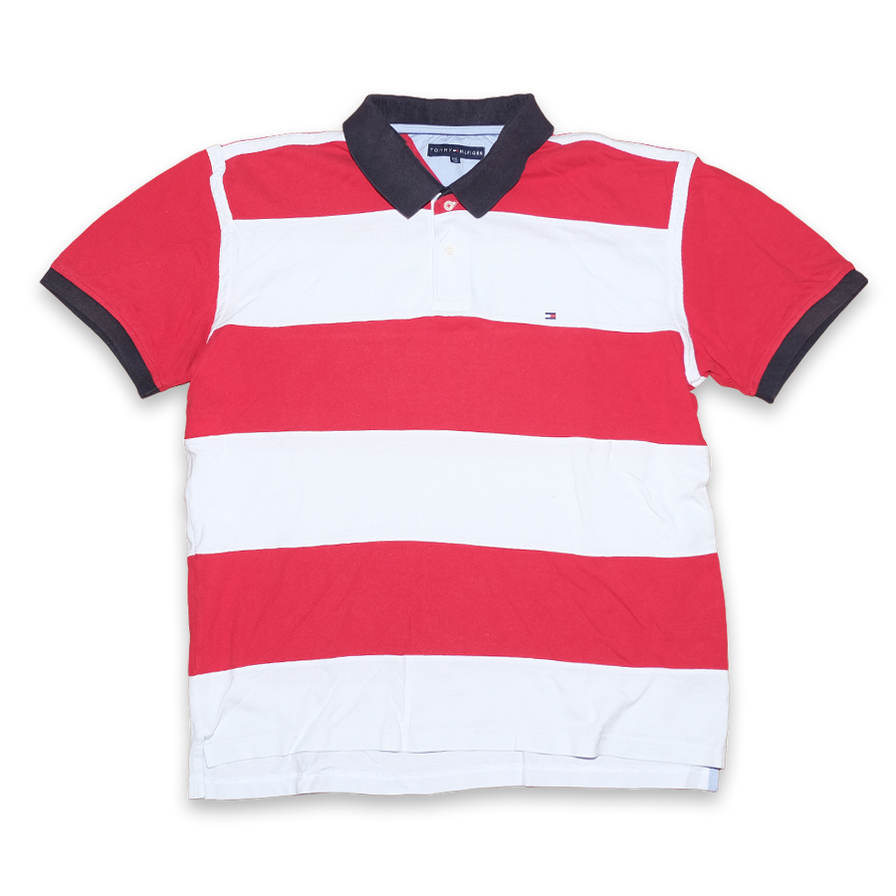 Tommy Hilfiger Striped Polo XXLarge - Double Double Vintage