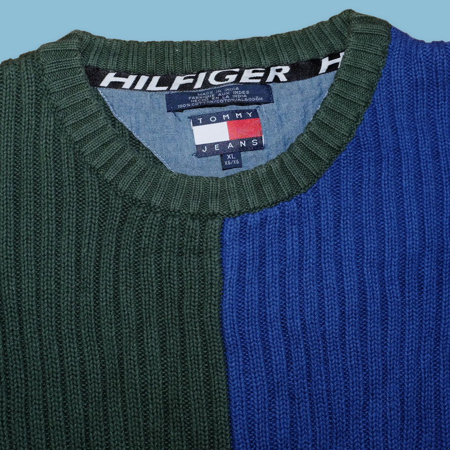 Vintage Tommy Hilfiger Two Tone Sweater XLarge - Double Double Vintage