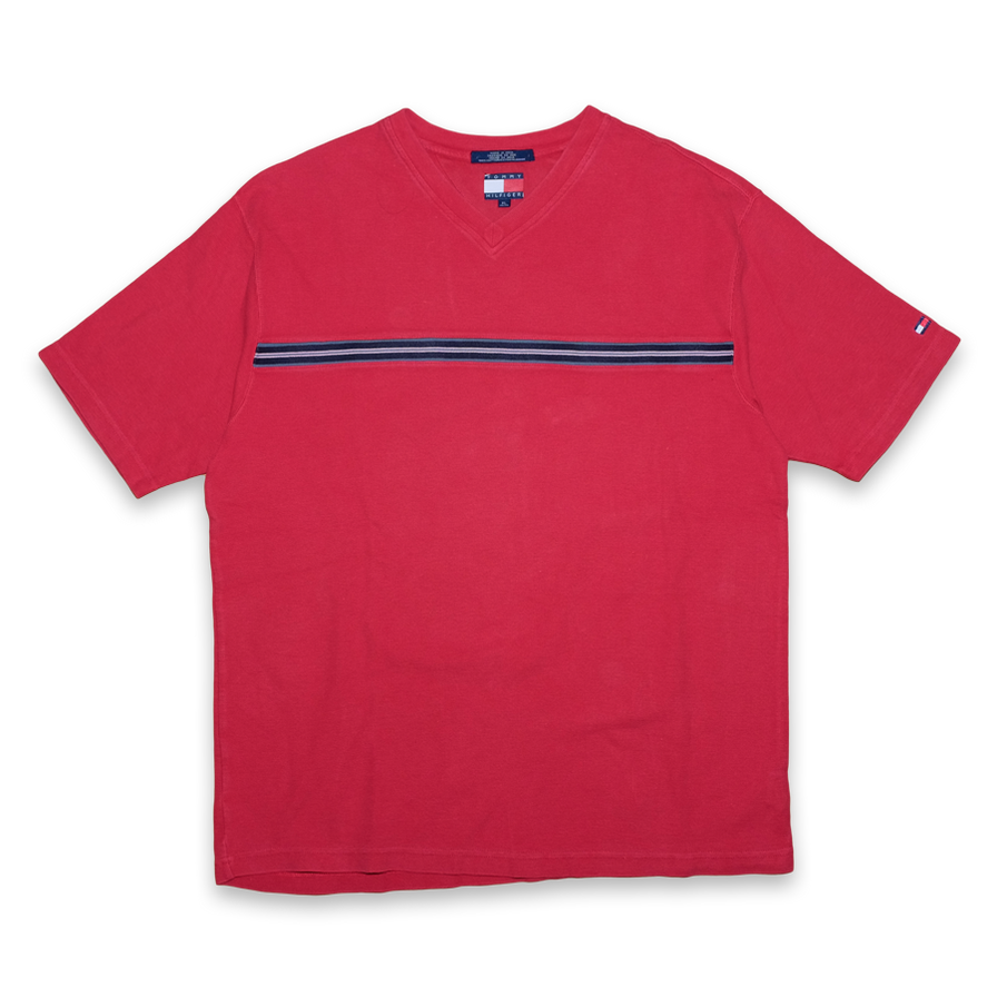 Vintage Tommy Hilfiger V-Neck T-Shirt XLarge - Double Double Vintage