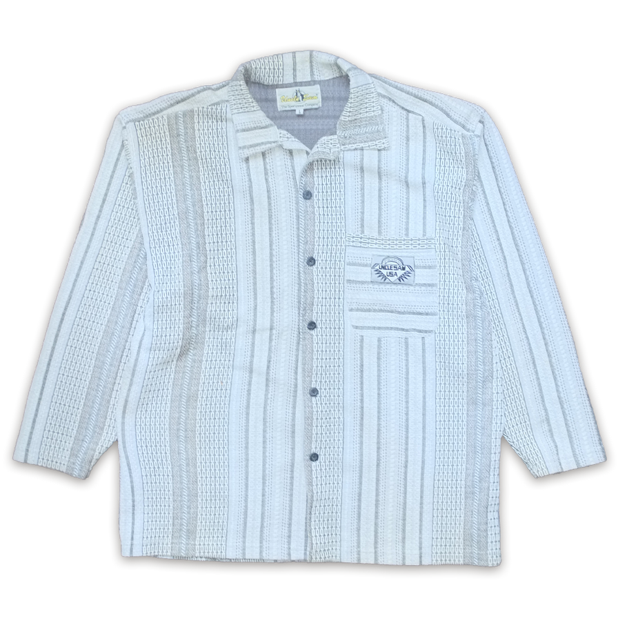 Vintage Vertical Stripe Knit Shirt Large - Double Double Vintage