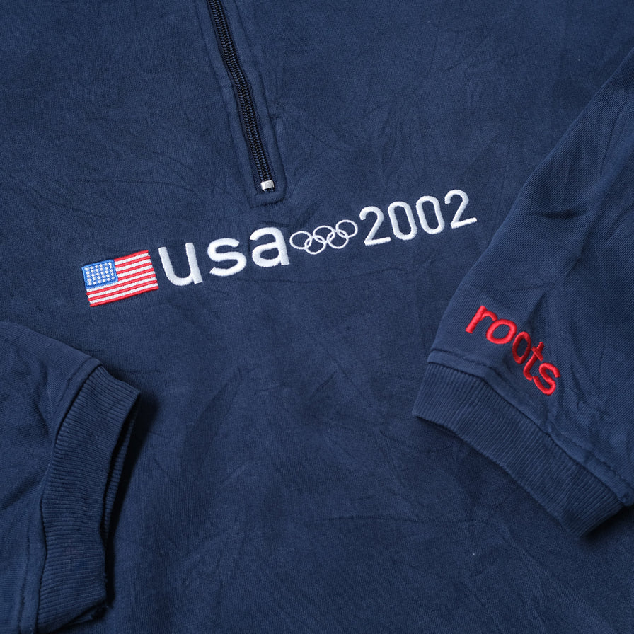 Vintage 2002 USA Olympics Q-Zip Sweater Large