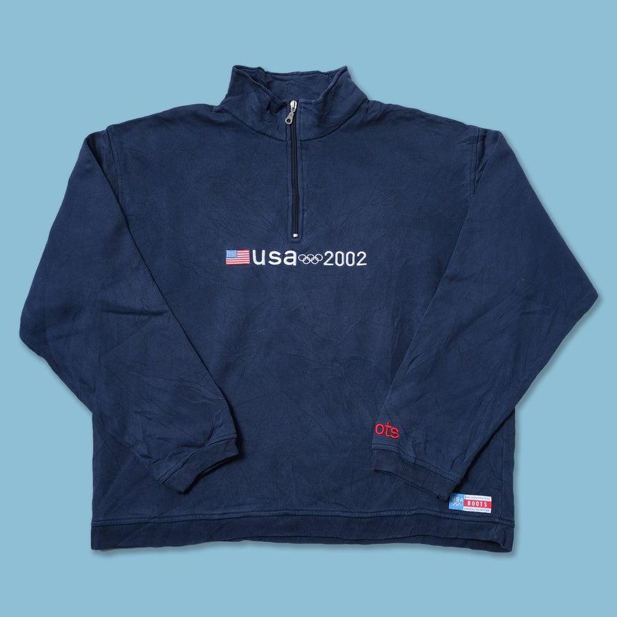 Vintage 2002 USA Olympics Q-Zip Sweater Large