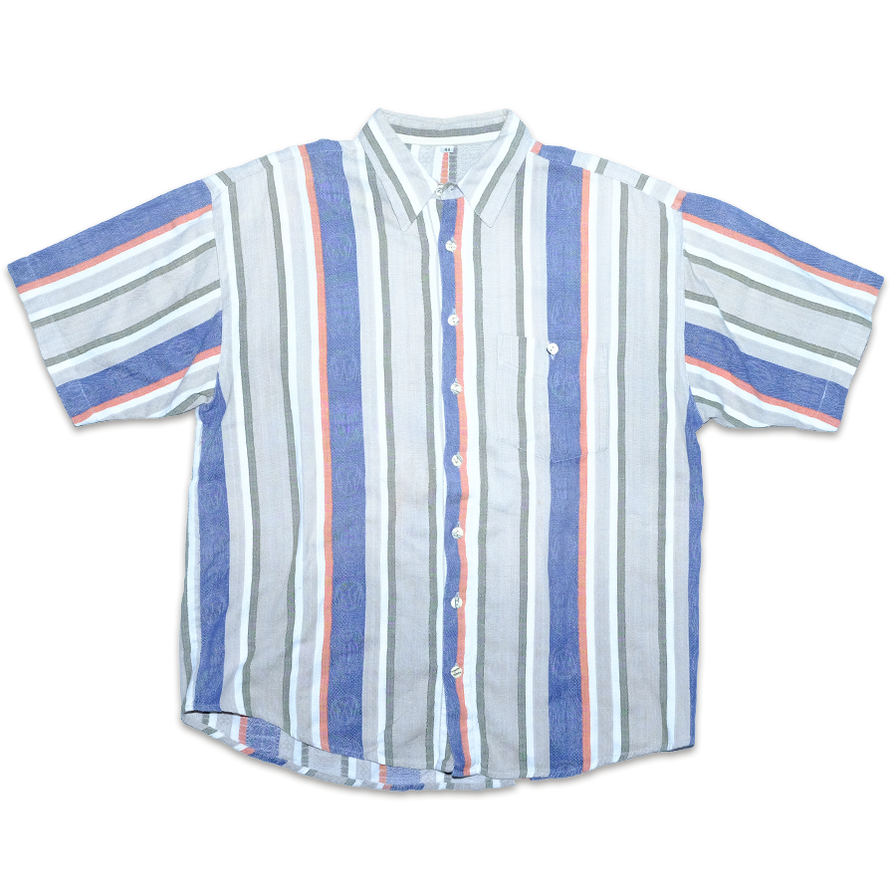 Vintage Vertical Striped Shirt XLarge - Double Double Vintage