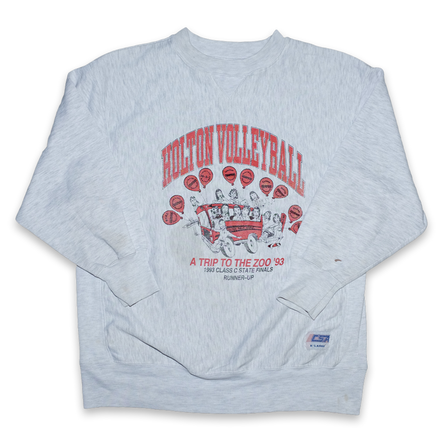 Vintage College Volleyball Sweater XLarge - Double Double Vintage