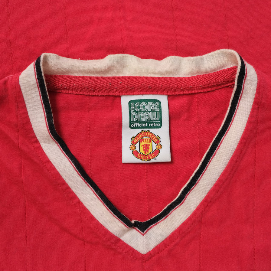 Vintage Manchester United V-Neck T-Shirt Large