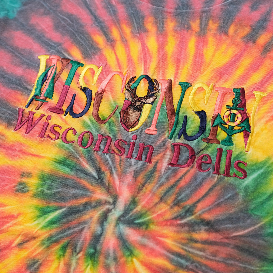 Vintage Wisconsin Tie Dye T-Shirt XLarge