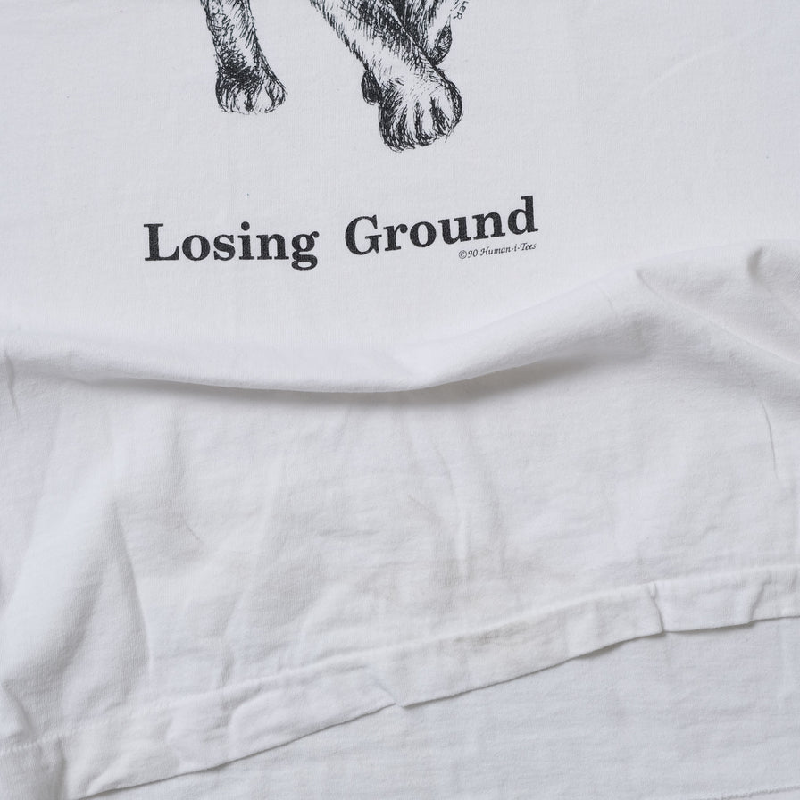 Vintage 1990 Losing Ground Wolf T-Shirt XXL