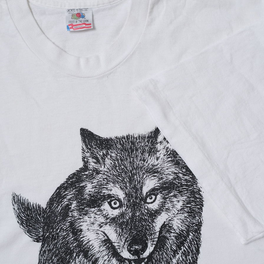 Vintage 1990 Losing Ground Wolf T-Shirt XXL