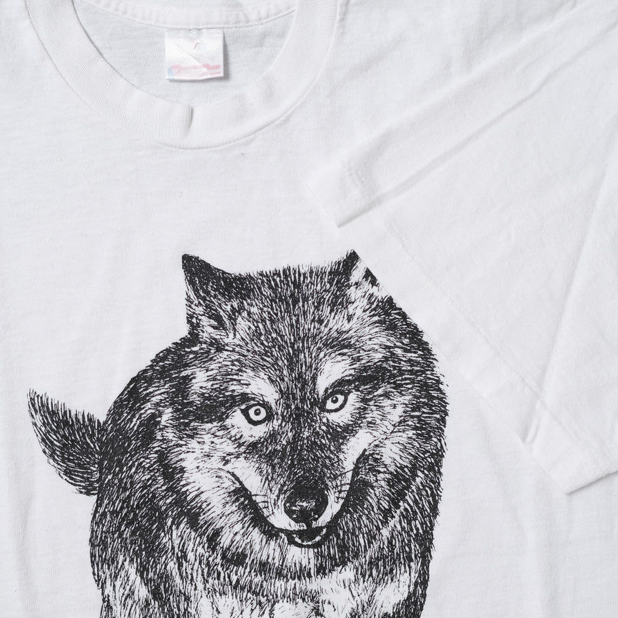 Vintage 1990 Losing Ground Wolf T-Shirt XLarge