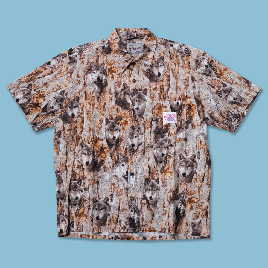 Milkcrate Wolves Pattern Shirt Medium