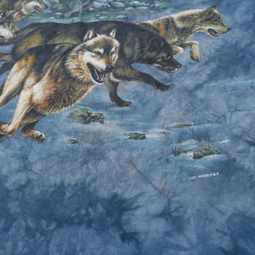 Vintage Wolf All Over Print T-Shirt Large / XLarge