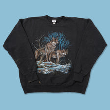 Vintage Wolves Sweater Large