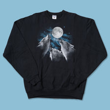 Vintage Wolf & Moon Sweater Medium