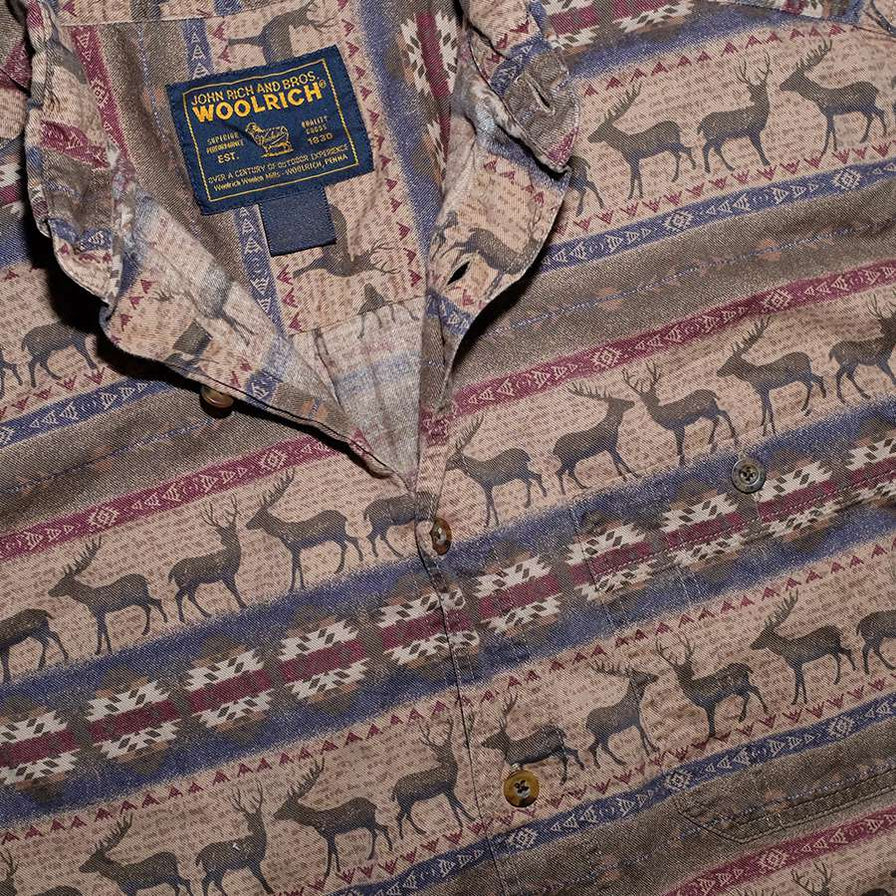 Vintage Woolrich Deer Pattern Shirt Large