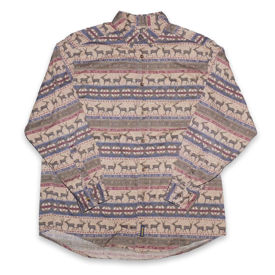 Vintage Woolrich Deer Pattern Shirt Large