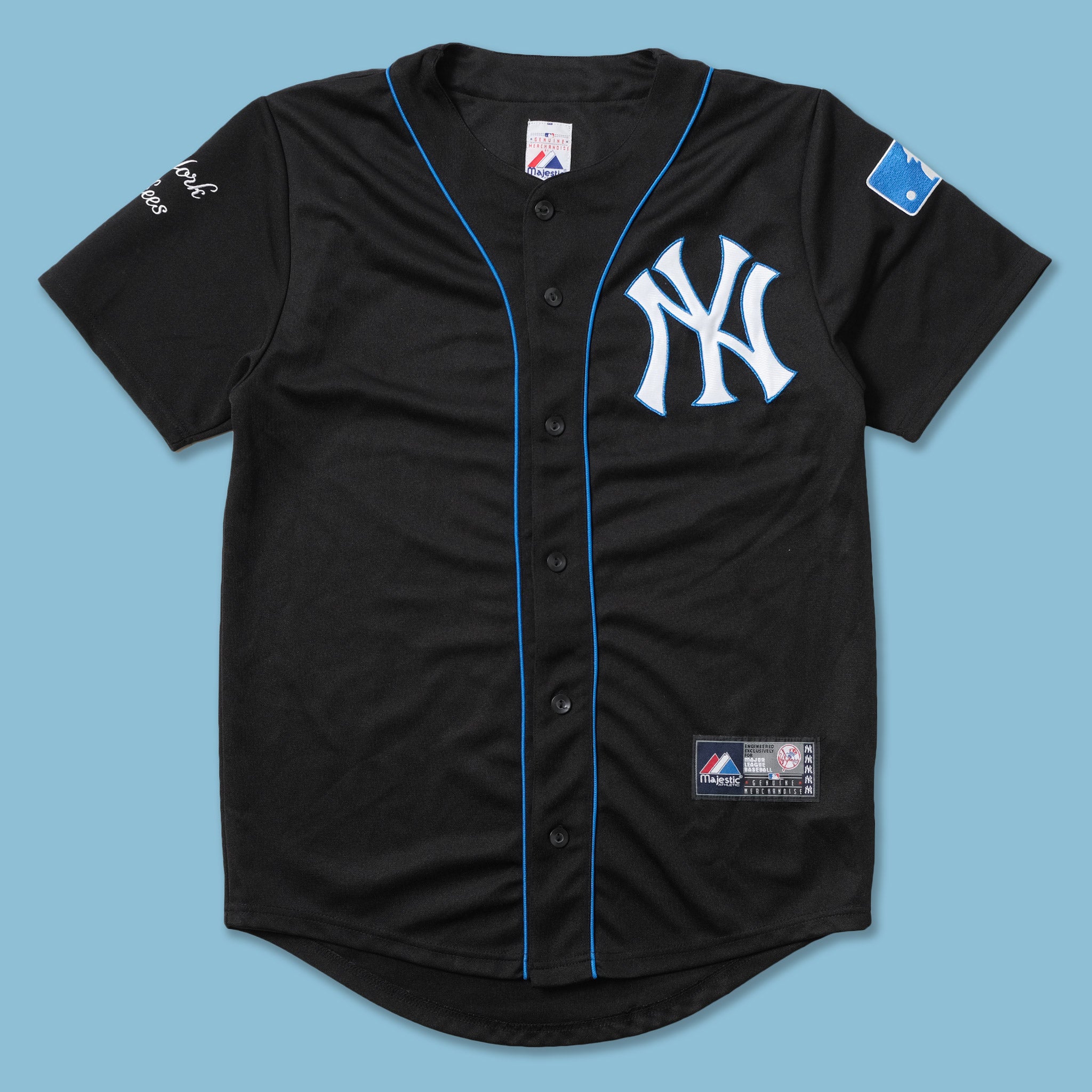 極美品Majestic MLB NY SUBWAY SERIES Jersey黒 Vtg Majestic MLB AUTHENTIC Mens M Black Baseball Jersey NEW