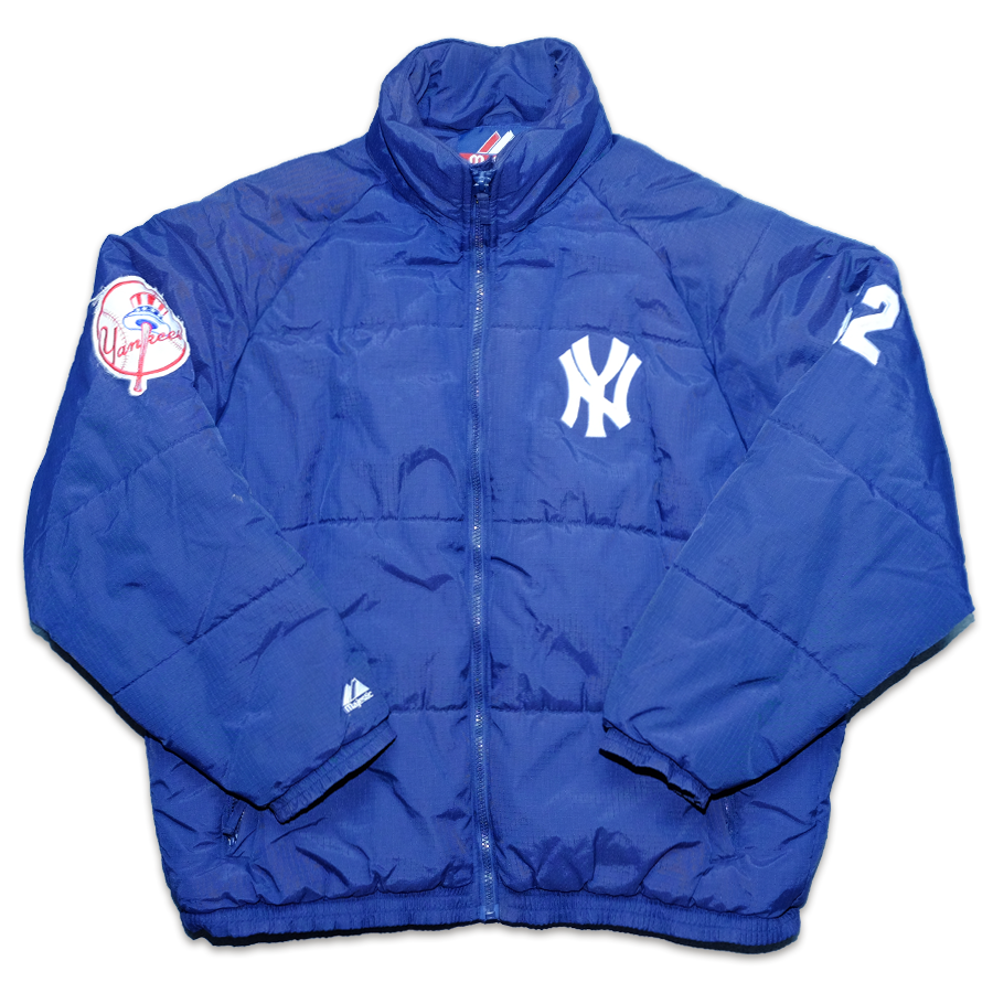 RARE YANKEES JACKET OVERSIZED BLUE RED SIZE L PUFFERJACKET – Lyons way