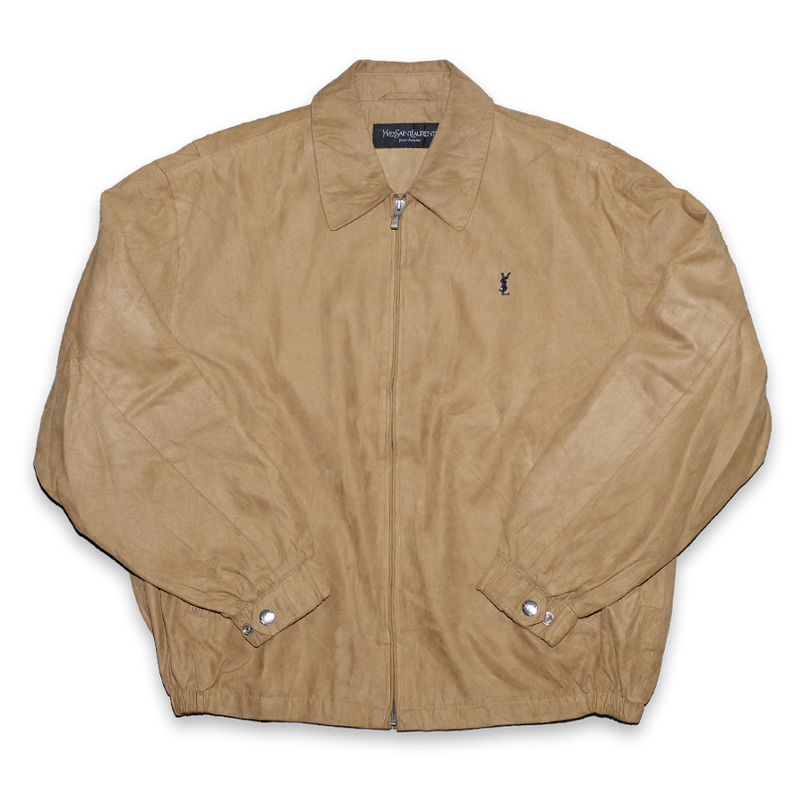 Vintage YSL Suede Harrington Jacket Large / XLarge - Double Double Vintage