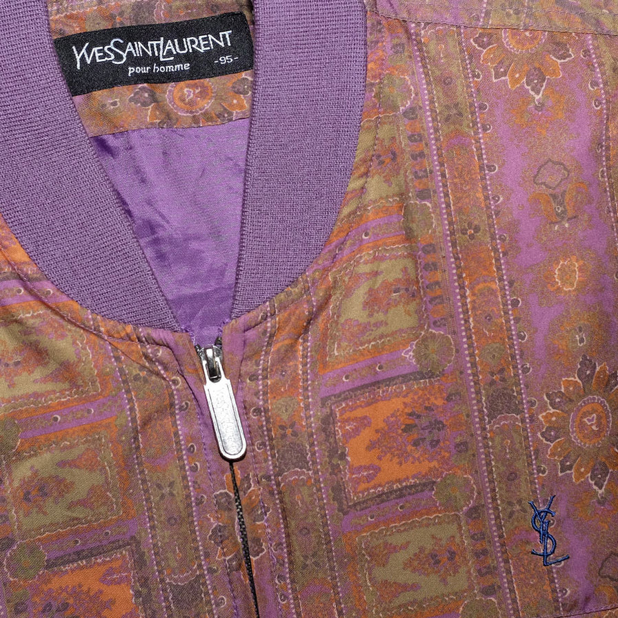Vintage YSL Satin Bomber Jacket Large - Double Double Vintage