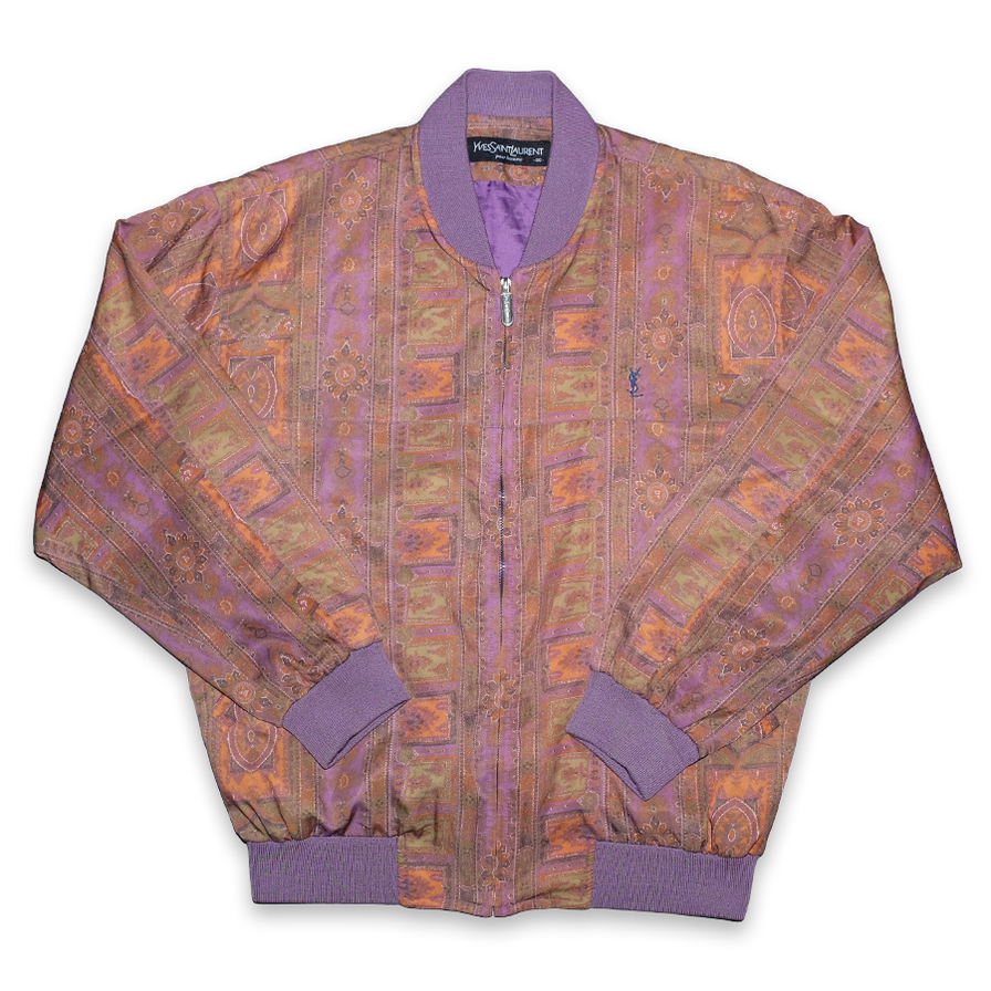 Vintage YSL Satin Bomber Jacket Large - Double Double Vintage