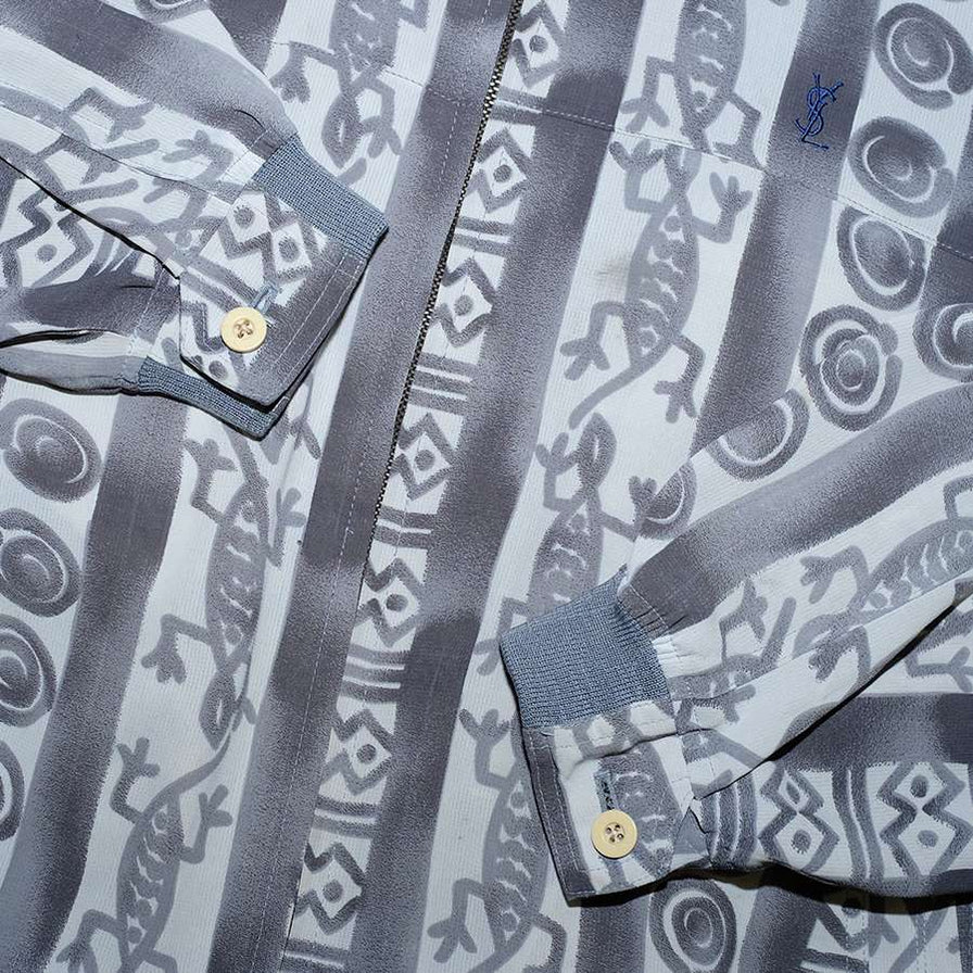 Vintage YSL Pattern Light Bomber Jacket Medium / Large