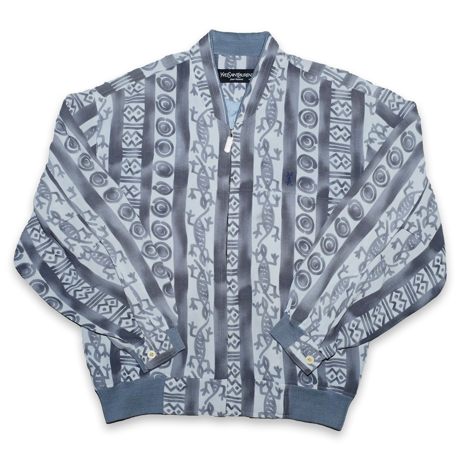 Vintage YSL Pattern Light Bomber Jacket Medium / Large